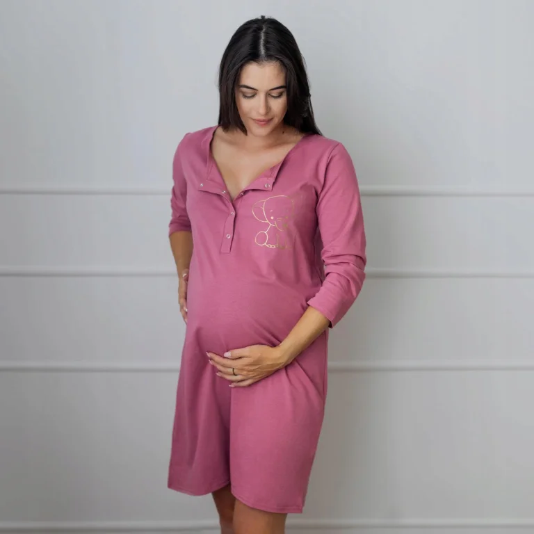 Koszula do porodu, rozmiar L/XL, różowa